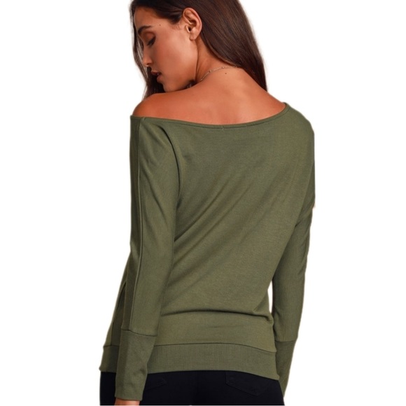 Project Social T Travis Olive Green Boatneck Top - Picture 2 of 8